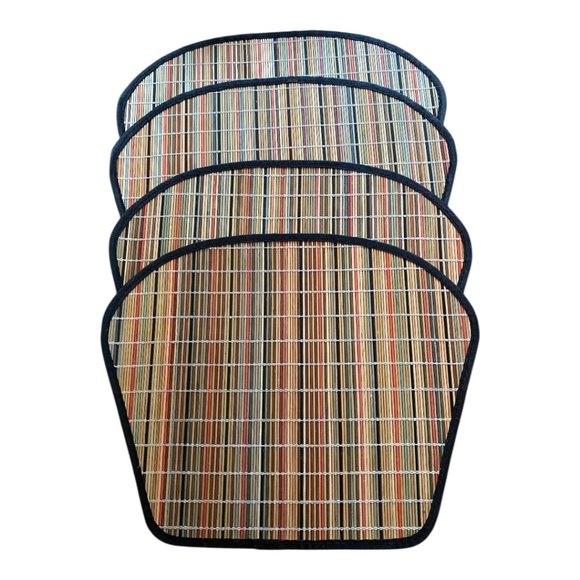 Vintage bamboo striped placemats. 4 pce - Picture 1 of 12